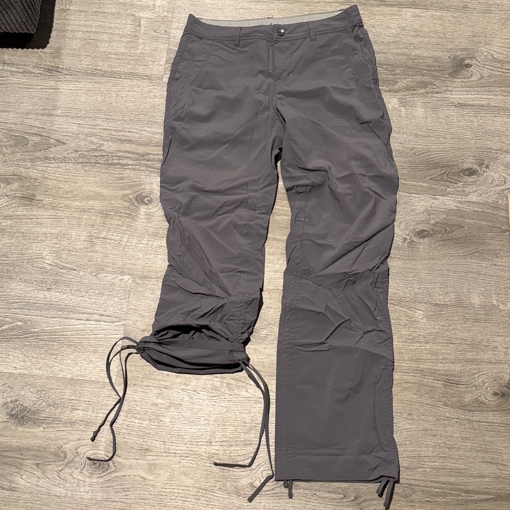REI Women’s hiking pants.  Quick drying, thin, easy to crop. Gray Pants